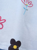 Children's Floral Print Round Neck Top and Shorts Set