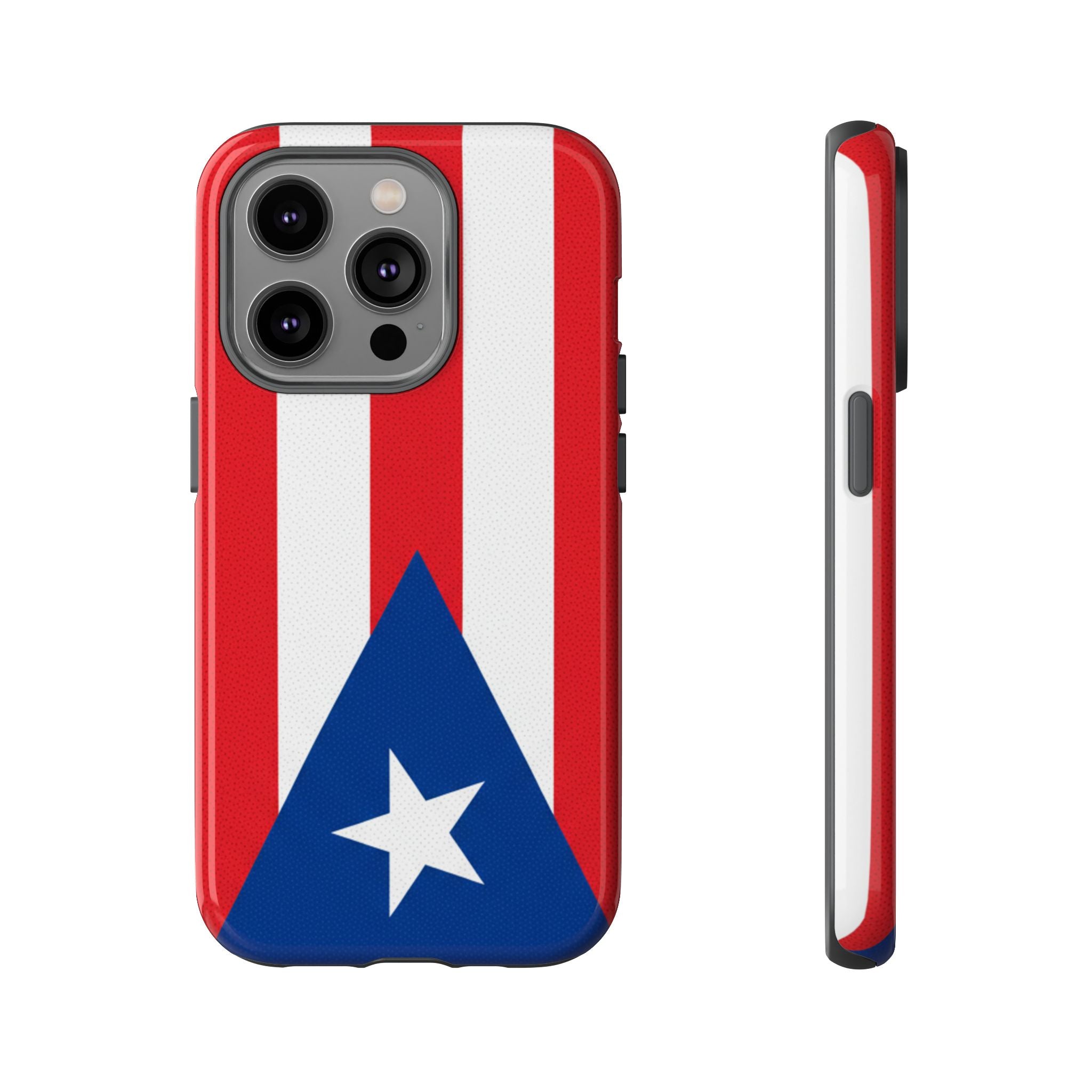 Puerto Rico Flag Tough Phone Case Patriotic Red & White Stripe Design