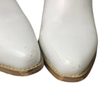 Dream Pairs Womens Size 8 White Faux Leather 3" Block Heel Western Cowboy Boots