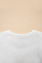 White Layered Ruffle Short Sleeve Round Neck Top