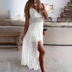 Women's Elegant Lace V-Neck Sleeveless Jumpsuit
