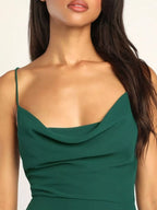 Slit Cowl Neck Maxi Dress