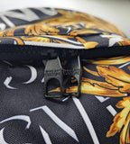 Versace Jeans Couture Logo Black And Yellow Baroque Print Backpack