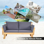 Adjustable Patio Convertible Sofa with Thick Cushion