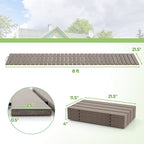 8 Ft Outdoor Garden Pathway Patio Roll Out Straight Walkways with Metal Wire Connection