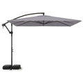 8 x 8 Square FT Solar LED Offset Cantilever Patio Umbrella with 360¬∞ Rotation