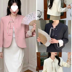 Short Womens Coat With Spring And Autumn Hanstyle Frogbutton Detailing
