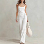 Women's Solid Color Sleeveless Top & Pants Two-Piece Set