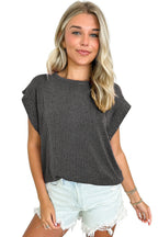 Canton Twisted Ribbed Textured Plain T Shirt