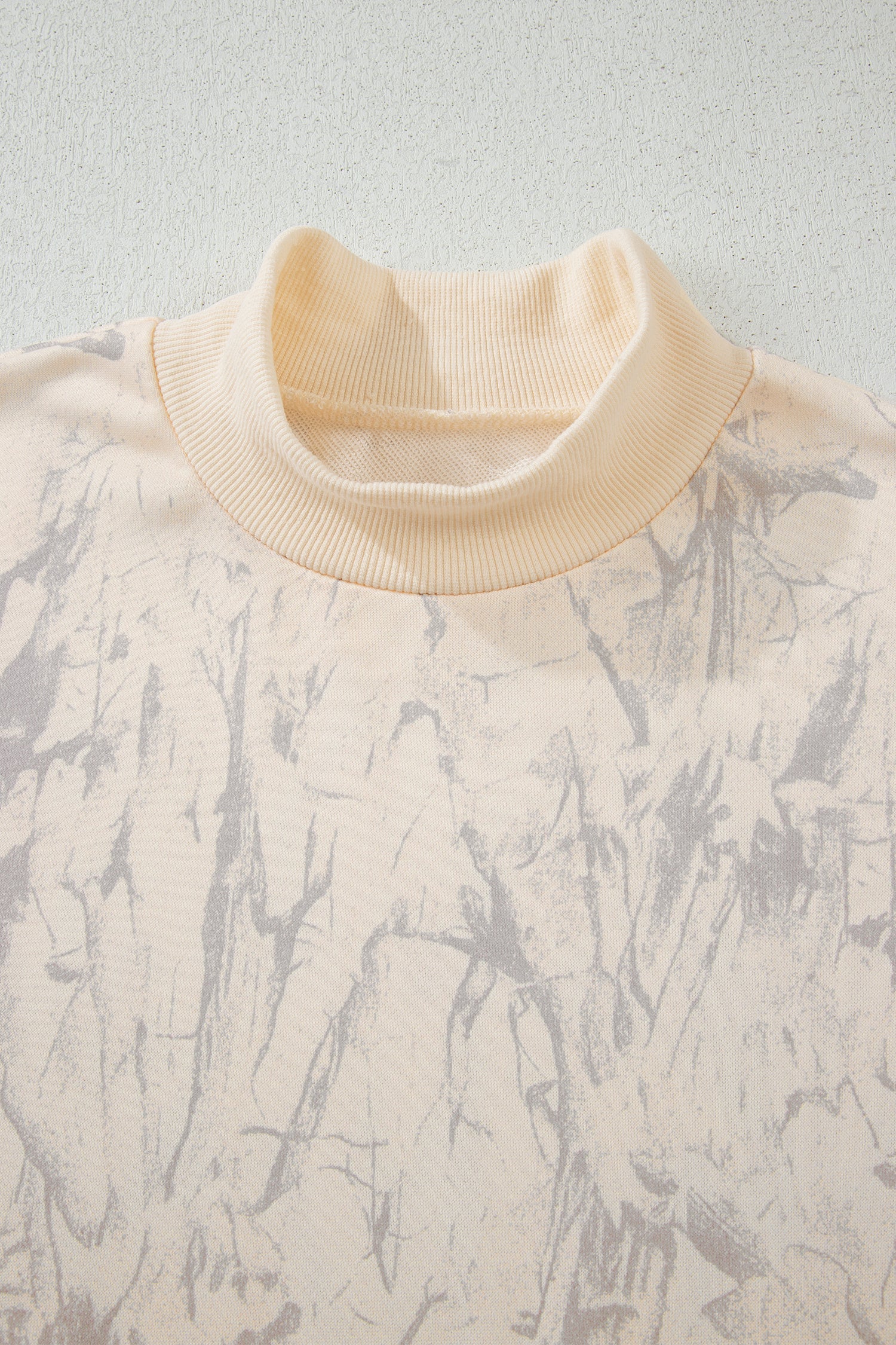 Khaki Camo Mock Neck Baggy Sweatshirt