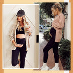 Fleece-lined Leggings Extra-thick Perfect For Autumn And Winter Wearsupports The Belly Without Feeling Tight