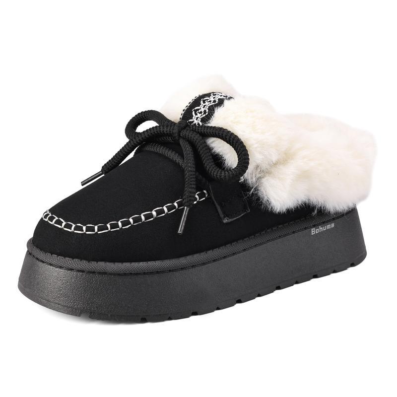 Women's Striped Chunky Heel Wedge Loafers