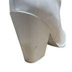 Isnom Womens Size 9 White Faux Leather 4" Heel Knee High Cowboy Western Boots
