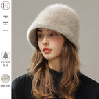 Women’s Real Rabbit Plush Hat – Big Head Circumference Warm Winter Hat