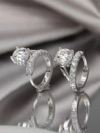 2 Carat Moissanite 925 Sterling Silver Huggie Earrings