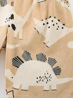 Children's Dinosaur Print Round Neck Top and Shorts Set