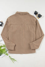 Textured Button-Up Chest Pocket Shacket