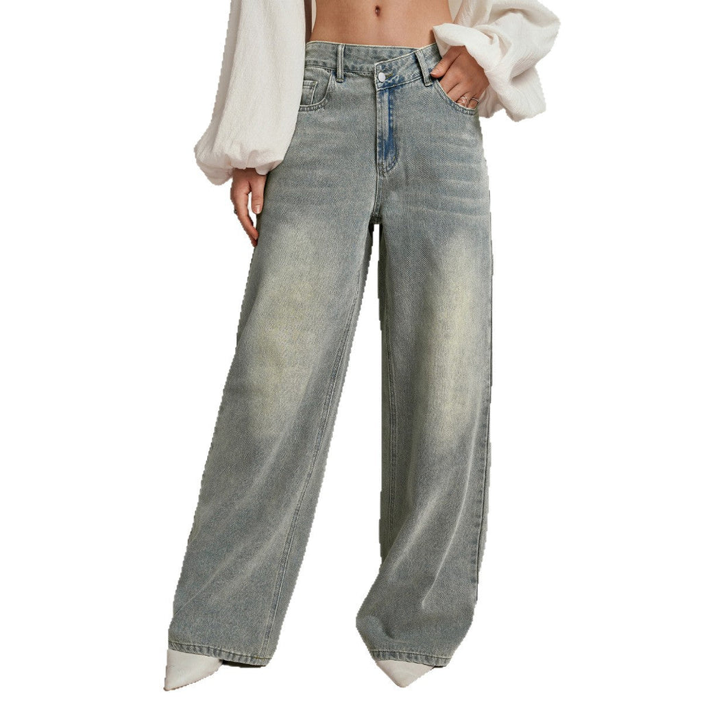 Loose Slightly Flared Street-style Trousers