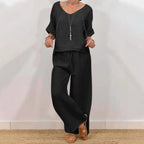 Women’s Multi Color Two Piece Set V Neck Top & Pants