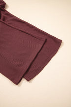 Red Dahlia Solid Color Ribbed Ruffle Tank Top and Pants Set