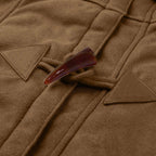 Sherpa-Lined Duffle Toggle Jacket with Hood — Warm Hooded Fleece Coat