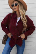 Pink Corduroy Button Pocket Shirt