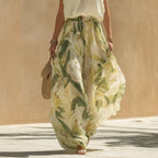 Waist-Cinching Ruffle-Hem Printed Maxi Dress – S–3XL