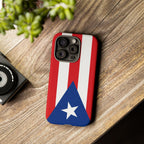 Puerto Rico Flag Tough Phone Case Patriotic Red & White Stripe Design