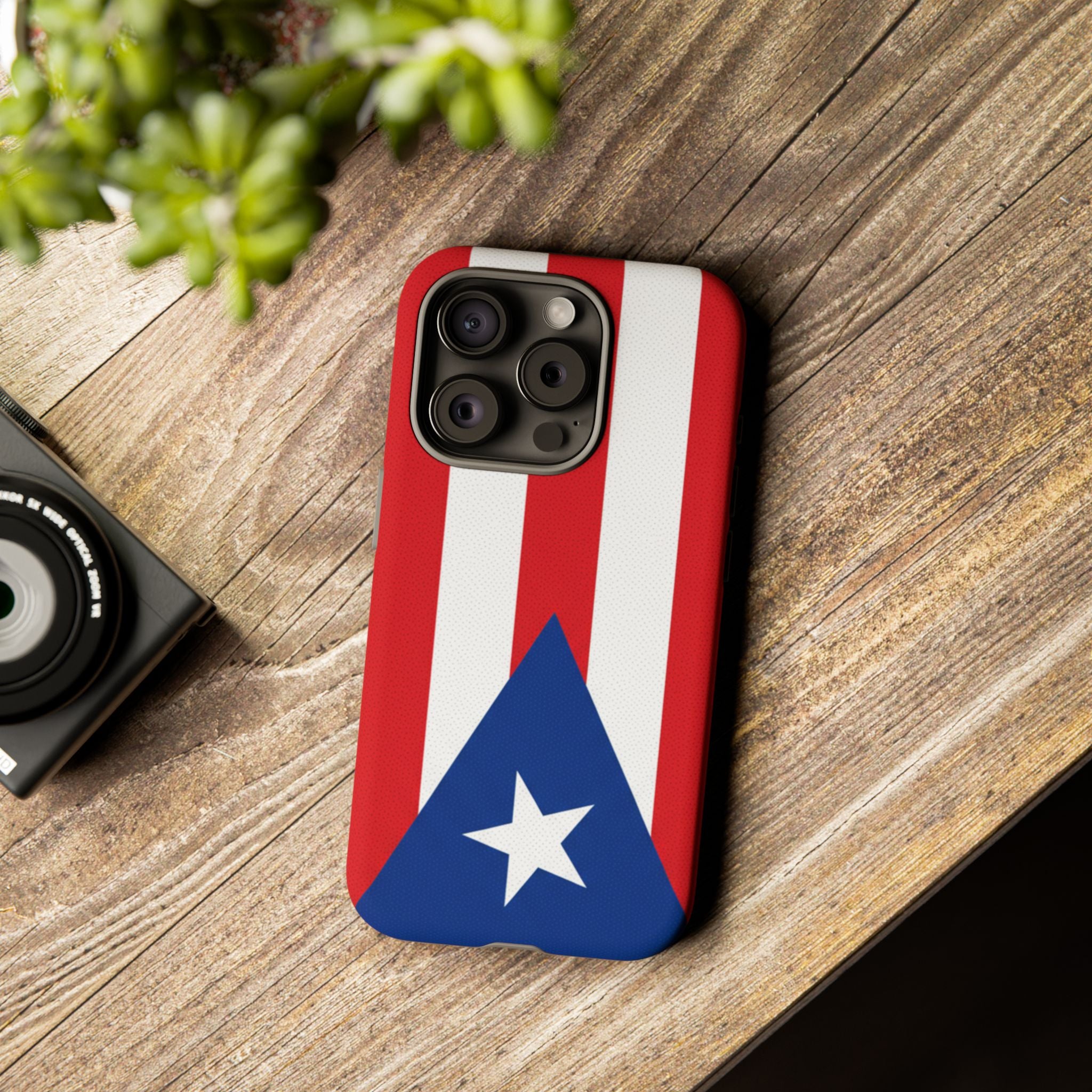 Puerto Rico Flag Tough Phone Case Patriotic Red & White Stripe Design