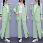 Long Sleeve Suit Jacket & Pants Two-Piece Set – 3 Colors, M–6XL