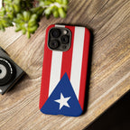 Puerto Rico Flag Tough Phone Case Patriotic Red & White Stripe Design