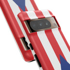 Puerto Rico Flag Tough Phone Case Patriotic Red & White Stripe Design