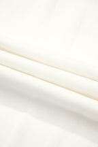 White Solid Pleated Loose Wide Leg Pants