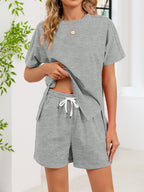 Round Neck Short Sleeve T-Shirt and Shorts Set