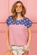 BiBi Star Rpinted with Stripe Combo Top
