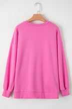 Sea Green Solid Fleece Lined Drop Shoulder High Low Sweatshirt