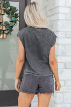 Smoke Gray Cowboy & Beer Western Graphic Mineral Wash Tank Top