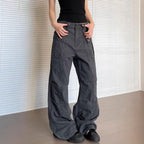 Women’s Straight Leg Slightly Flared Washed Casual Pants