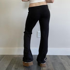 Vintage-style Personalized Printed Black Knit Pants