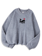 Womens Casual Sweatshirt With Print Cozy Hoodie For Fall Soft Wool Blend