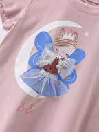Children's Cute Fairy Graphic Short Sleeve T-Shirt