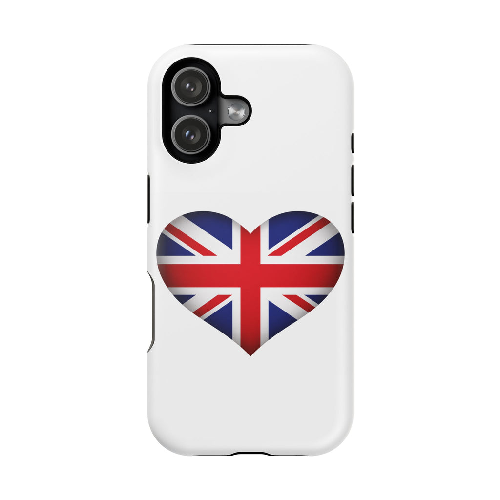 Union Jack Heart Phone Case Magnetic Impact Resistant UK Flag Cover