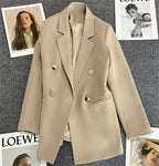 Women's Straight-Cut Blazer – Slim Fit Long Sleeve Suit Jacket
