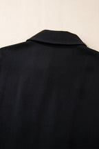 Dusk Blue Collar Tab Sleeve Zip Up Flap Detail Jacket