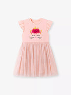 Children's Ruffled Sleeve Tulle Dress
