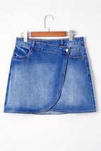 Ashleigh Blue Wrapped Crossed Waist Denim Mini Skirt