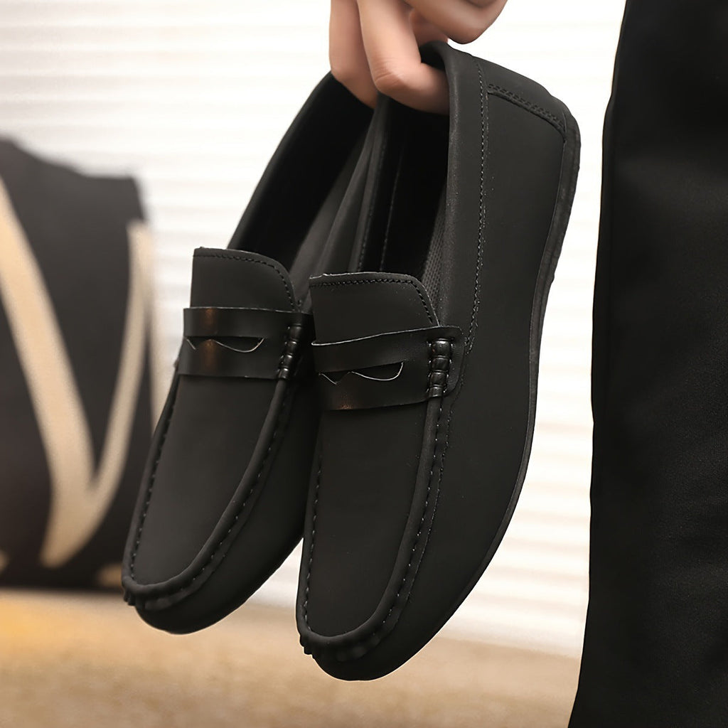 Men's Solid Color Canvas Penny Loafers