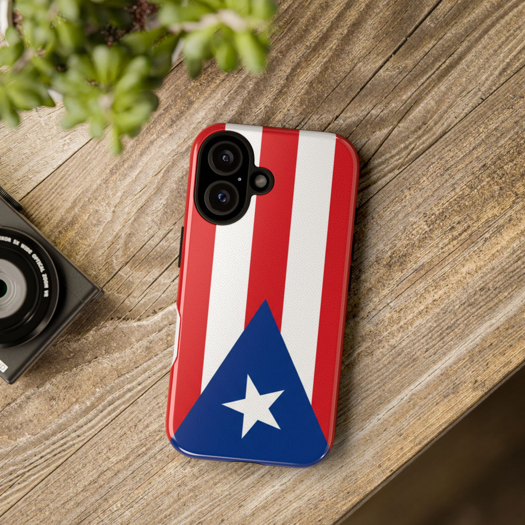 Puerto Rico Flag Tough Phone Case Patriotic Red & White Stripe Design
