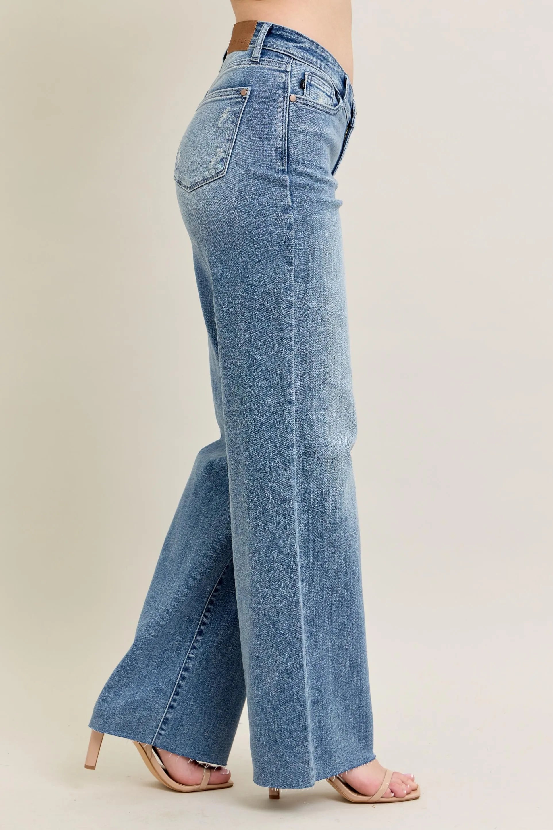 Judy Blue Full Size V - Front Baggy Jeans Plus Size