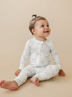 Blue Belle Ribbed Bamboo Zippy Pajamas